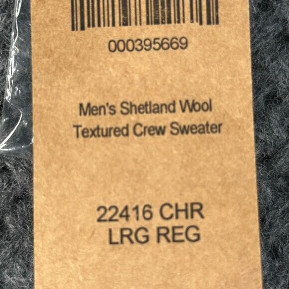 Duluth Trading Co. 100% Shetland Wool  Sweater Crew Neck Textured Gray Size L - Picture 3 of 6